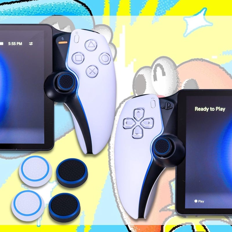 Sunmike PS Portal Thumb Grips Black, Full Protection Analog Stick Cover Silicone Joystick Caps Anti-Scratch & Anti-Slip Thumbstick Replacement Thumb Grips Caps PS Portal Accessories (4 Pcs) - Blue - Image 3
